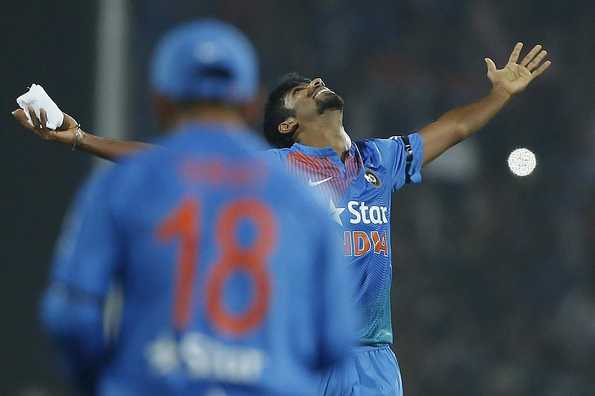 Jasprit Bumrah defended eight runs in the final over to help India level the series