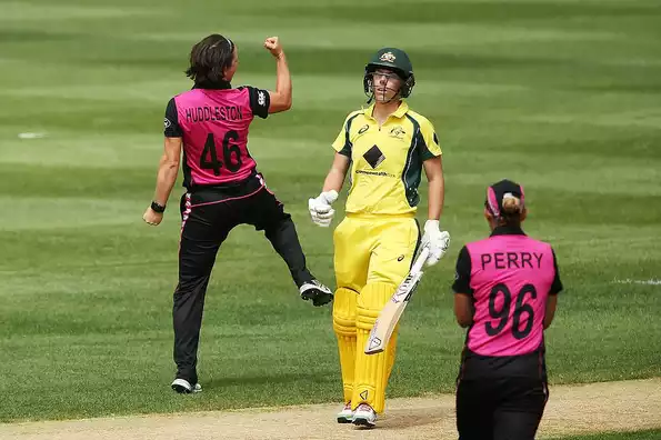 Huddleston picked up 2 for 9 as Australia folded for 66 - their lowest total in T20Is.