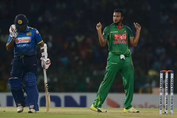 Shakib Al Hasan top-scored with 38 before picking up three wickets to dent Sri Lanka's series-win hopes.