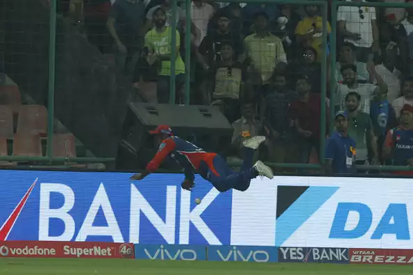 Sanju Samson made a superb effort in the deep to save a six