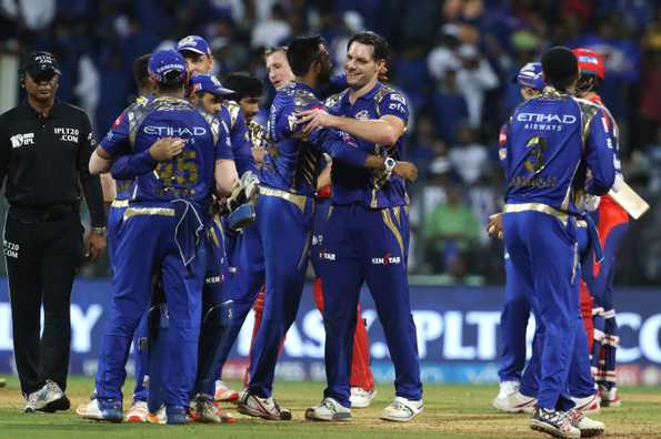 Mitchell McClenaghan took 3 for 24 to help Mumbai Indians defend a modest total.