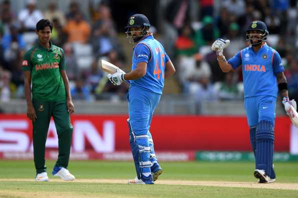 Rohit Sharma and Virat Kohli powered India's chase with an unbeaten 178-run stand for the second wicket