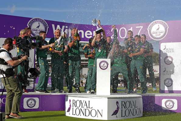 Riding on Alex Hales's unbeaten 187, Nottinghamshire won their first One-Day Cup since 2013