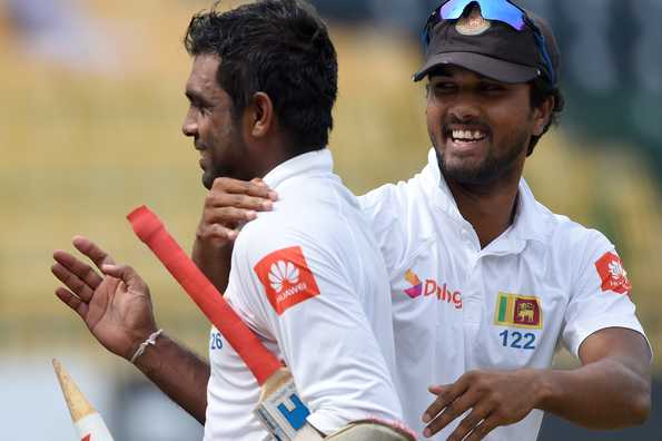 All smiles in the Sri Lankan camp after a record chase.