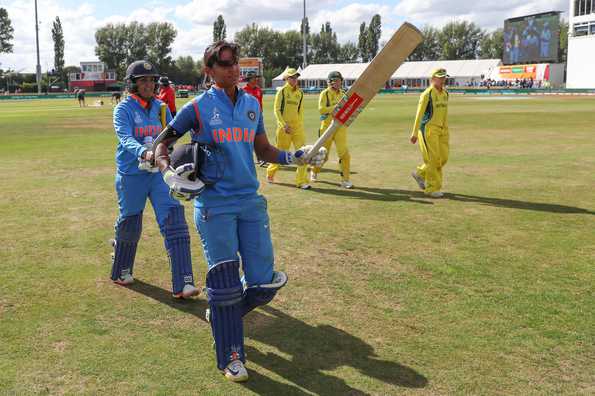 India scored 139 runs in the last 11 overs with 108 coming off Harmanpreet's willow to set Australia 281. 