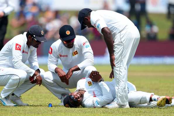 Asela Gunaratne fractured his thumb on the opening day of the Galle Test against India