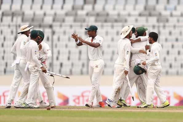 Bangladesh take 1-0 lead in the two-match series against Australia.