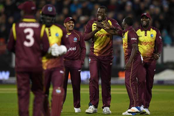 Brathwaite and Narine shared five wickets between them and gave away just 35 runs from their eight overs.