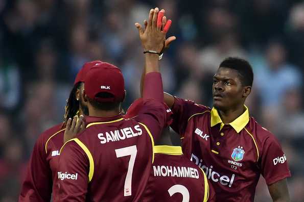 Joseph picked up five wickets to keep Windies in the hunt after Lewis smashed 176. 