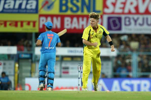 Zampa outsmarted Dhoni, dismissing the former Indian skipper on 13.