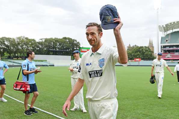 Trent Copeland acknowledges the applause for his six-fer.