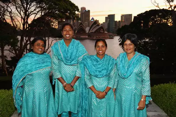 Sudha Shah [extreme left] coached India women's team to the final of the 2005 World Cup in South Africa.