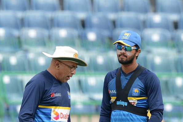 In hot water: Dinesh Chandimal and head coach Chandika Hathurusingha.