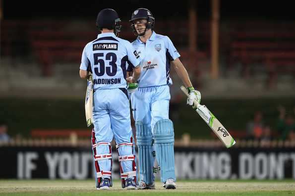 Maddinson and Hughes put on a 192-run stand to help NSW to victory