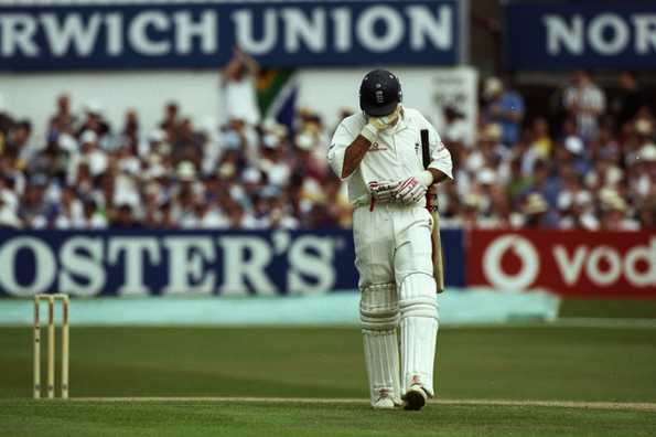 Hussain walked back to the dressing room oblivious of the standing ovation, his head bowed and hiding his tears with his hand