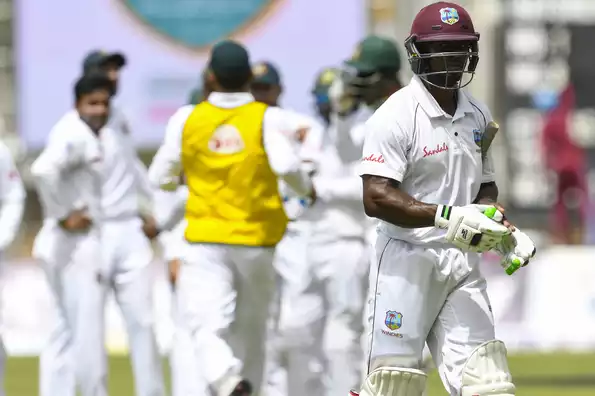 Mehidy struck twice for Bangladesh in the first session but Windies still finished on top.