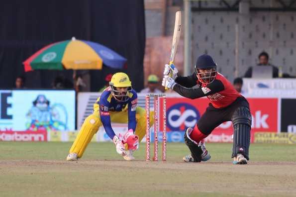 KB Pawan scored a 47-ball 62 to take Bellary to 157. Picture credit: KPL