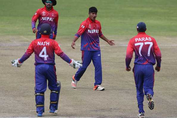 Sandeep Lamichhane picked three wickets to restrict Singapore to 151.