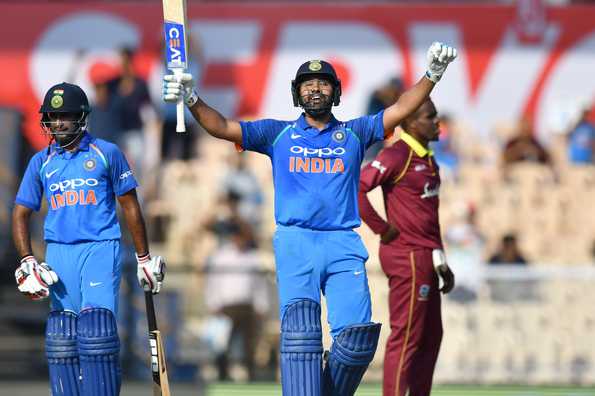 Rohit and Rayudu were involved in a 211-run partnership for the third wicket