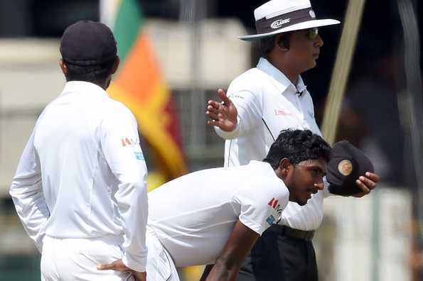 In a spell of six overs on Day 3 morning, Lakshan Sandakan overstepped 13 times but the umpire called him only twice