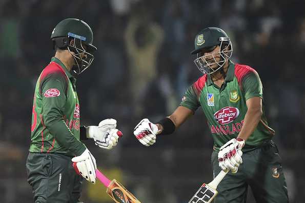 Tamim Iqbal and Soumya Sarkar scored half-centuries in the chase. 