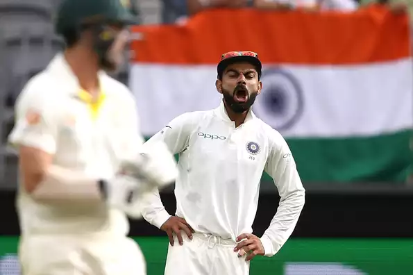 Kohli was constantly in the batsmen's ear during Australia's innings