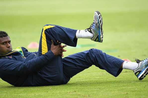 Angelo Mathews's fitness remains a concern for the visiting team