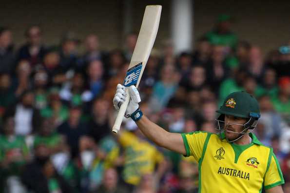 The Australia captain got to his century in the 36th over, off 115 balls.