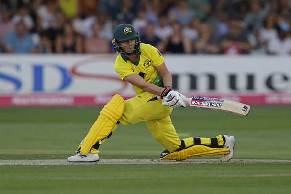 Meg Lanning struck a record-breaking 63-ball undefeated 133 in the first T20I against England