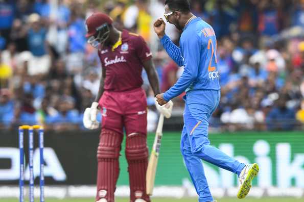 West Indies needed 70 to win off 27 balls when play stopped due to lightning and rain