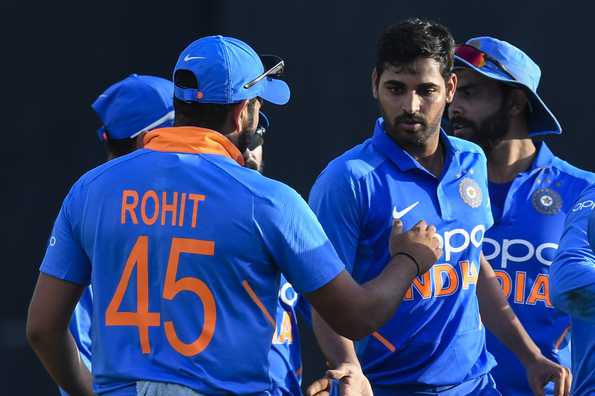 Bhuvneshwar Kumar dismissed Nicholas Pooran and Roston Chase in the 35th over to turn the contest in India's favour