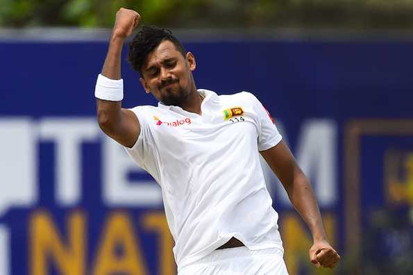 Lakmal remained unbeaten on 28 at stumps as New Zealand pushed hard to break his partnership with Niroshan Dickwella