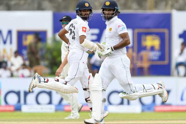 Chasing a tricky score, skipper Karunaratne recorded his 23rd Test fifty