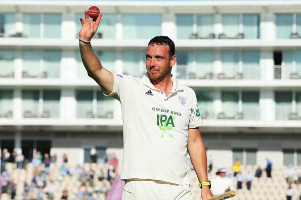 Abbott shows the ball to the Hampshire crowd - be ready for more of that