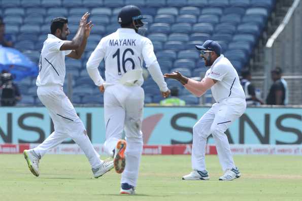 Ashwin picked up the big wicket of Faf du Plessis