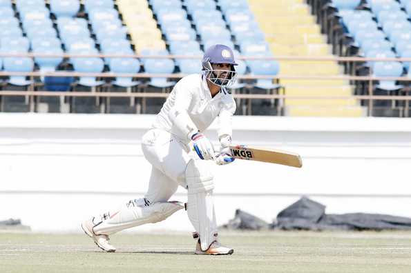 Arpit Vasavada in action during the Ranji Trophy final (Image Coutesy: SCA)