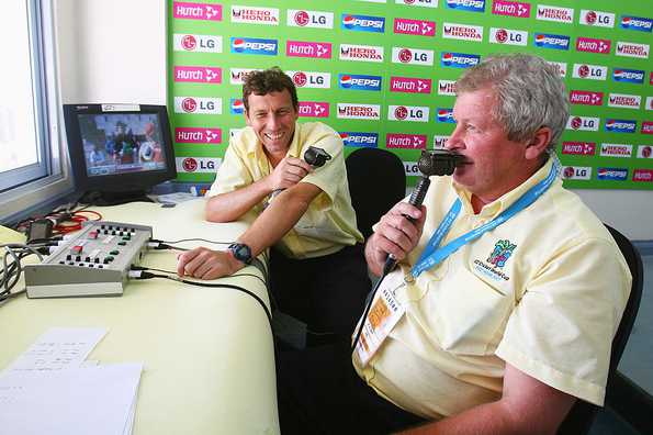 Ian Smith (right), a New Zealand regular for 12 years, called the action in the final moments of the breath-taking 2019 World Cup final