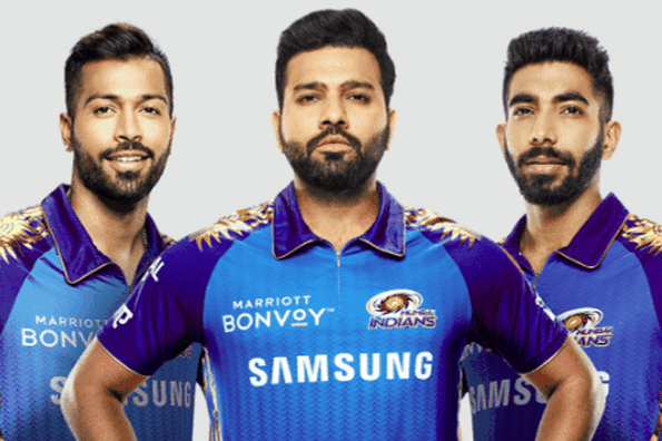 Rohit Sharma, Hardik Pandya and Jasprit Bumrah sport this season's kit. (Pic credits: The Souled Store/MI)