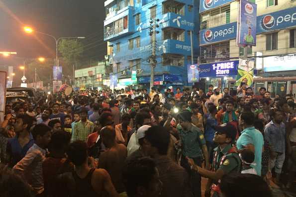 Scenes outside Sher-e-Bangla Stadium after Bangladesh's win against Pakistan.