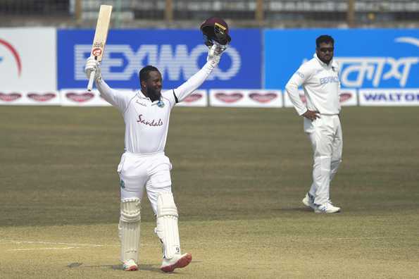 Mayers guided West indies' chase with an unbeaten double ton.