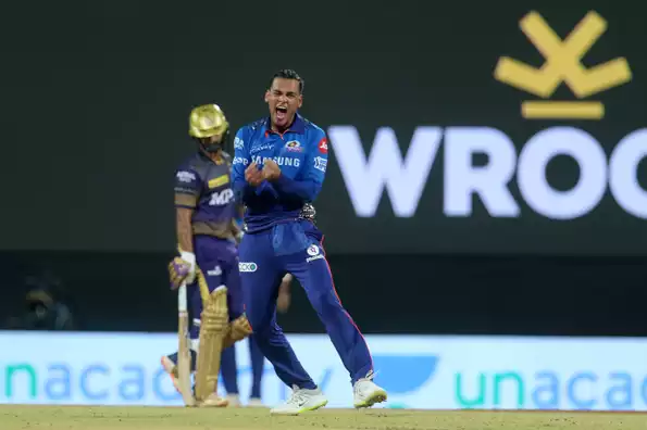 Rahul Chahar's four-few helped MI claw back after a 72-run opening stand while defending a mere 152