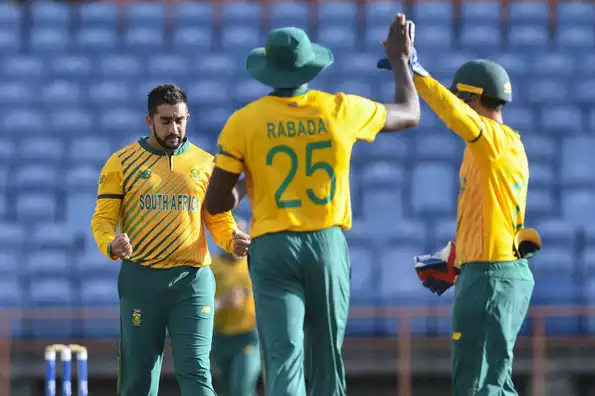 Tabraiz Shamsi's fine bowling set up a series lead for South Africa.