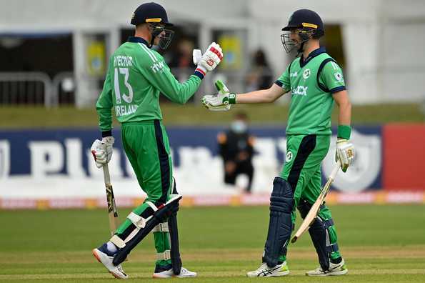 Andrew Balbirnie (r) scored a half-century in the 1st ODI.