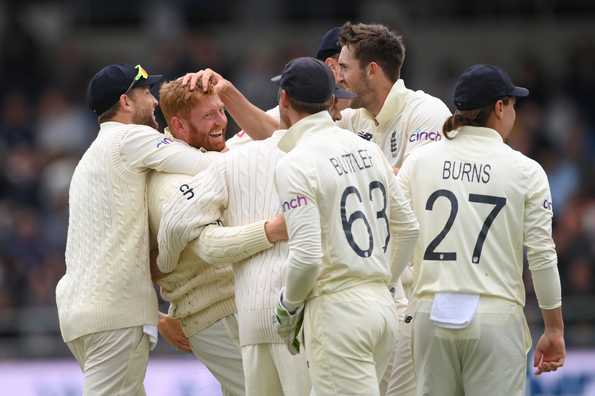 Bairstow pluck out a sharp catch at the end of the session