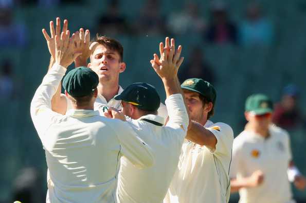 Mitchell Marsh picked four wickets in the second innings to help bowl West Indies out for 282.