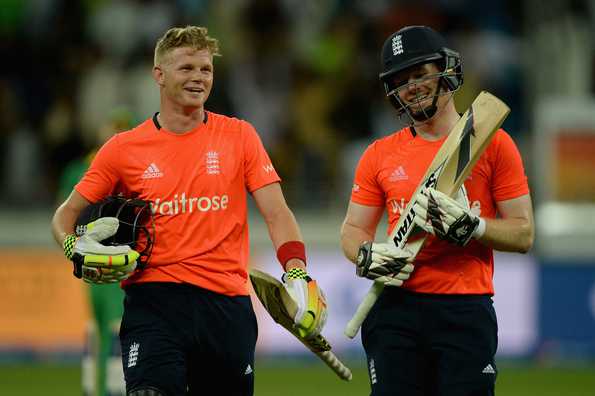 Sam Billings (left) scored his maiden T20I fifty.