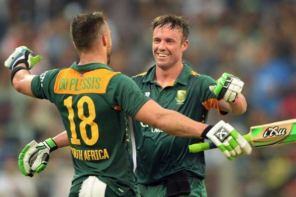 AB de Villiers and Faf du Plessis consolidated with great success after Quinton de Kock smashed his fifth ODI century against India.