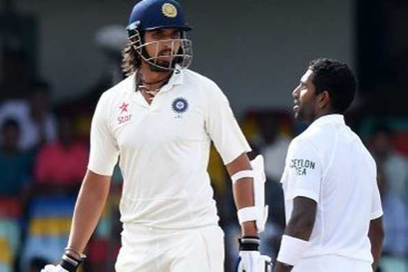 Ishant Sharma was at constant loggerheads with Sri Lankan pacer Dhammika Prasad on the fourth day of the third and final Test in Colombo.