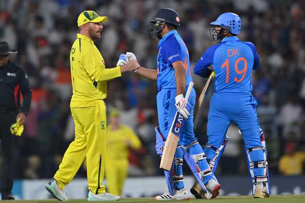 India leveled the series in a rain-curtailed game in Nagpur.