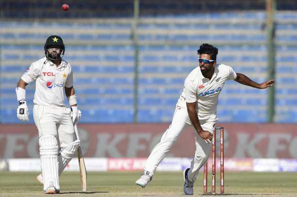 Ish Sodhi bagged his maiden Test five-wicket haul as Pakistan collapsed in the second session